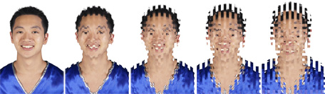 This is a different face with similar distortions to the final picture in the last sequence.