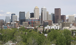 This photo shows Calgary’s city core during the summer.