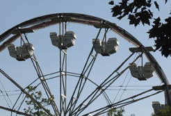This is a photo of a Ferris wheel and the placement of its seats.