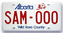 This is a graphic of an Alberta license plate.