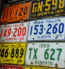 This is an image of the province of Alberta showing different license plate numbers.