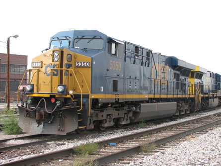 A photo shows a diesel locomotive.